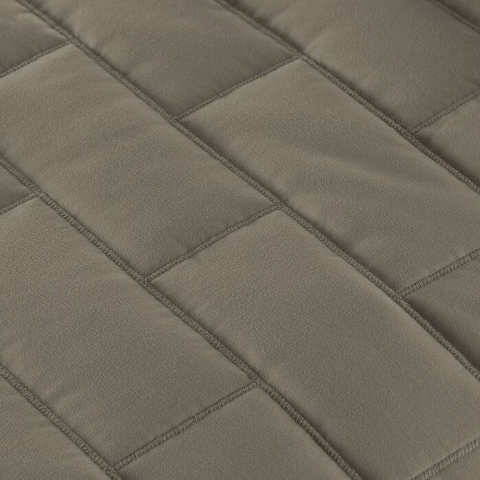 Full/Queen Modern Brick Stitch Microfiber Reversible 3 Piece Comforter Set in Taupe - Free Shipping