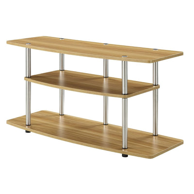 Modern Wood Metal TV Stand Entertainment Center in Light Oak Finish - Free Shipping 