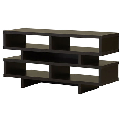Modern TV Stand Entertainment Center in Dark Brown Cappuccino Wood Finish - Free Shipping 