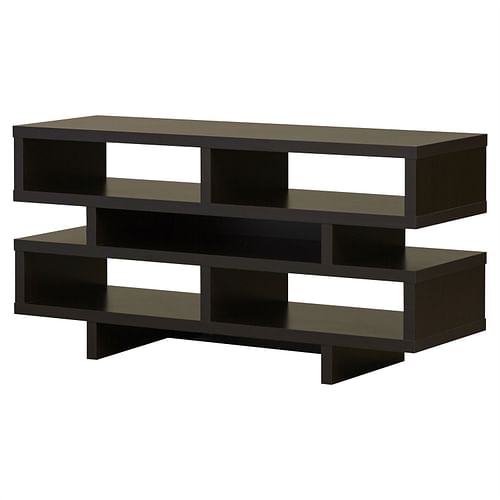 Modern TV Stand Entertainment Center in Dark Brown Cappuccino Wood Finish - Free Shipping