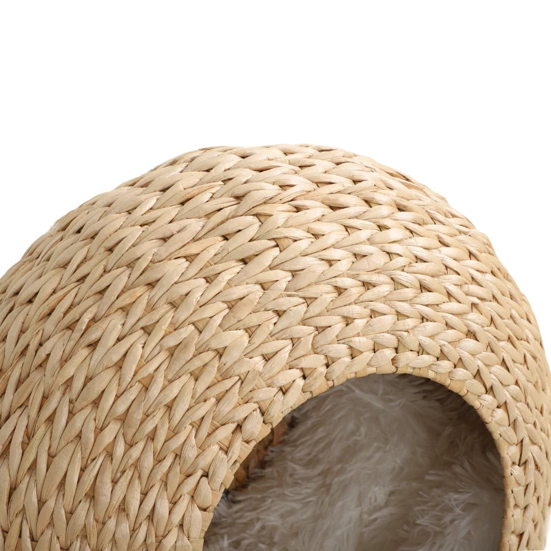 Cat Wall Shelf with Washable Cushion, Wall Mounted Cat Condo Furniture for Indoor Kittens, Beige