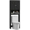 Over The Toilet Cabinet, Modern Bathroom Above Toilet Storage with Barn Doors and Open Shelf, Black