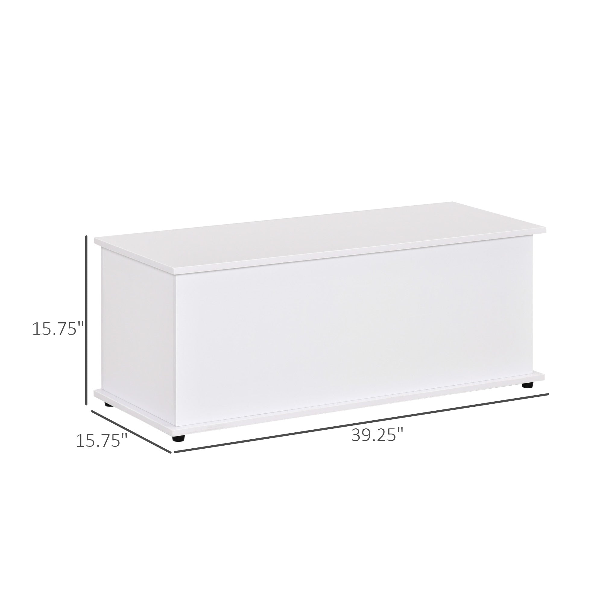 HOMCOM Wooden Storage Box Clothes Toy Chest Flip-Top Lid Bench Seat Ottoman Blanket Trunk White 