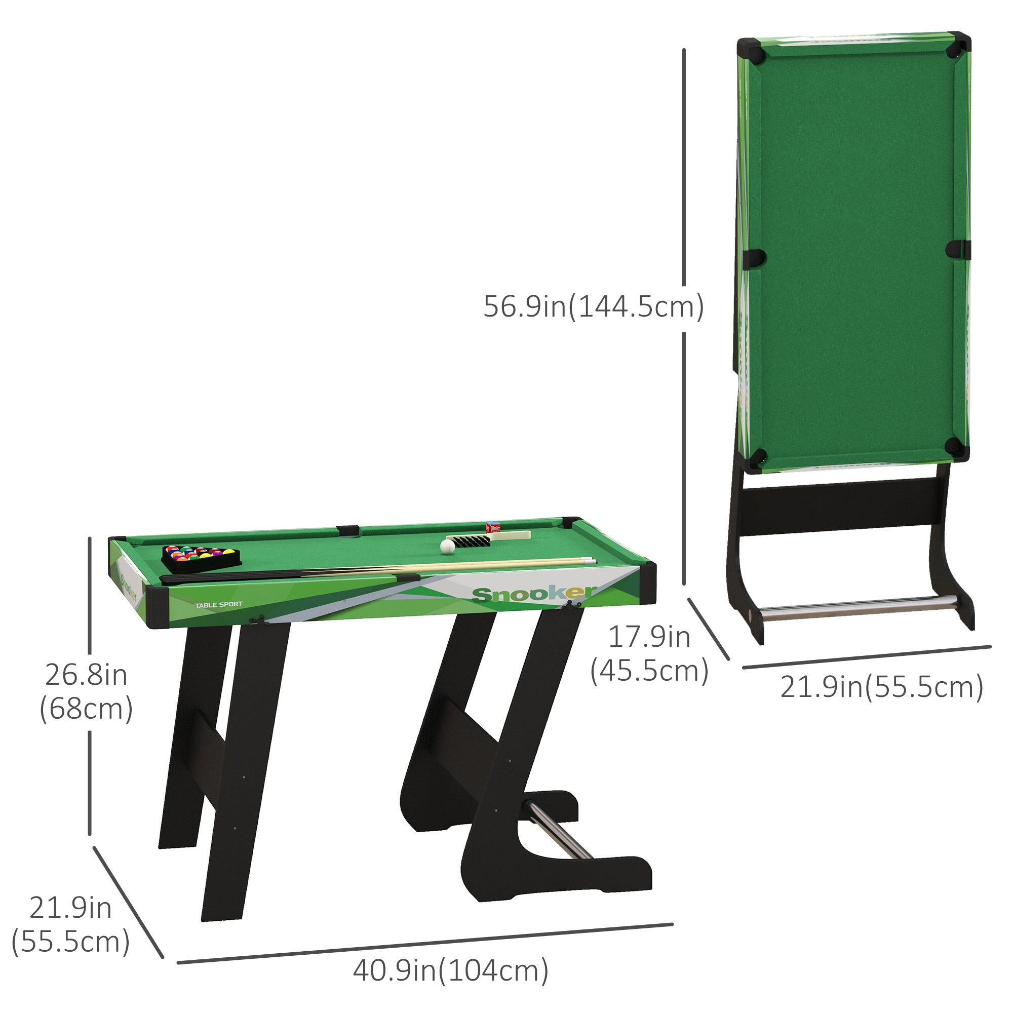 Soozier Mini Pool Table Set 41" Folding Billiard Table with Accessories for Kids Adults Green 