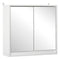 Wall Mounted Bathroom Medicine Cabinet Mirrored Cabinet with Hinged Door 2-Tier Storage Shelves White