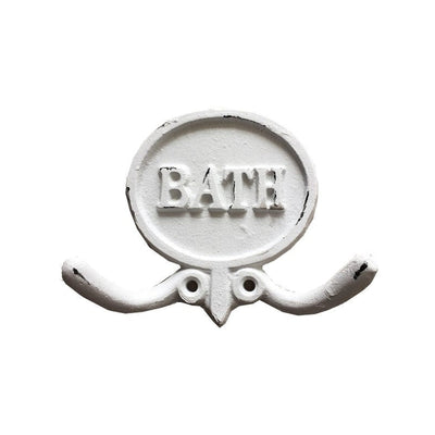 BATH Double Hook Ant. White 