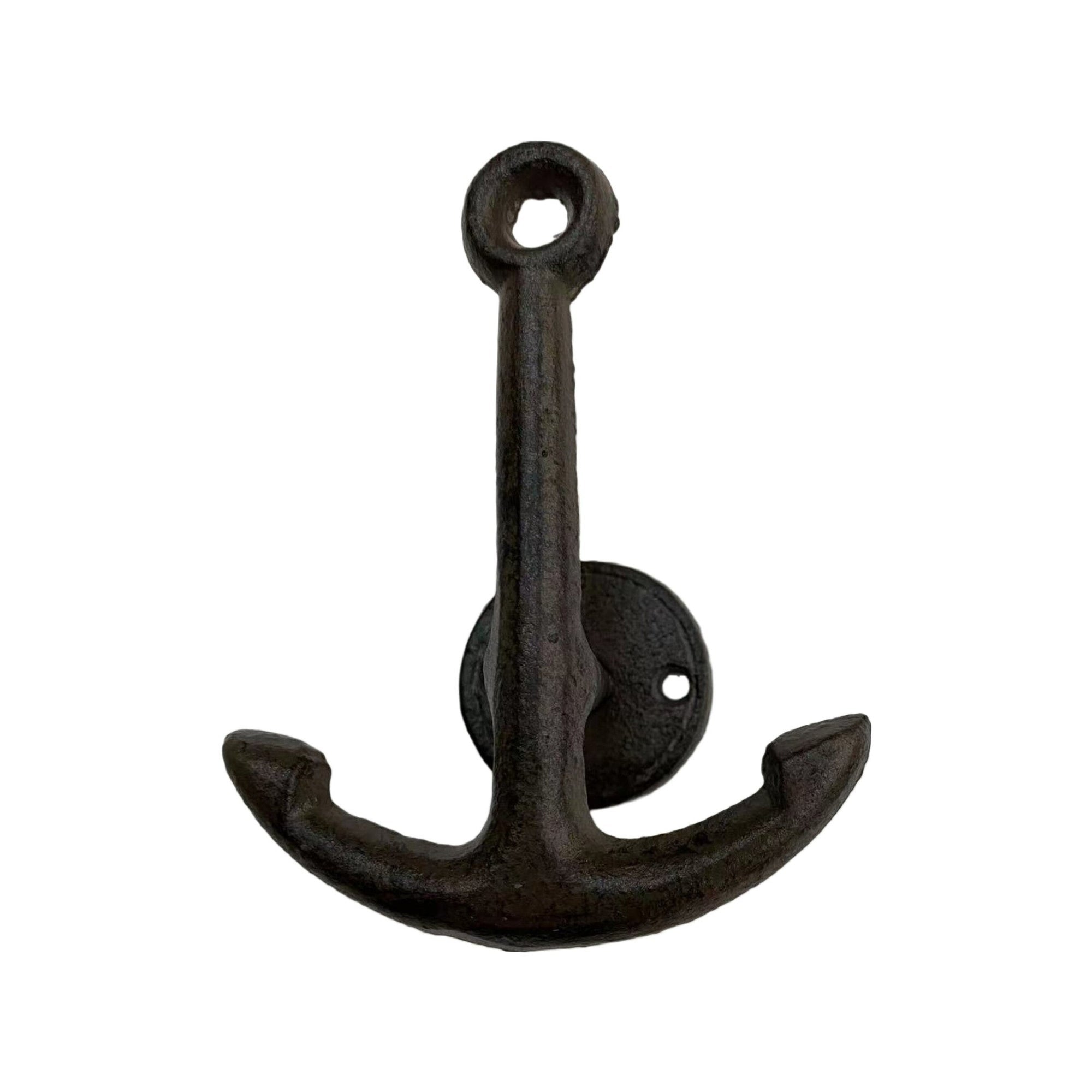 Distressed Anchor Hook, Antique Brown 