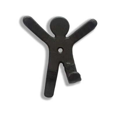 Flat Man Hook, Right, Cast Iron, Brown, Last Chance 