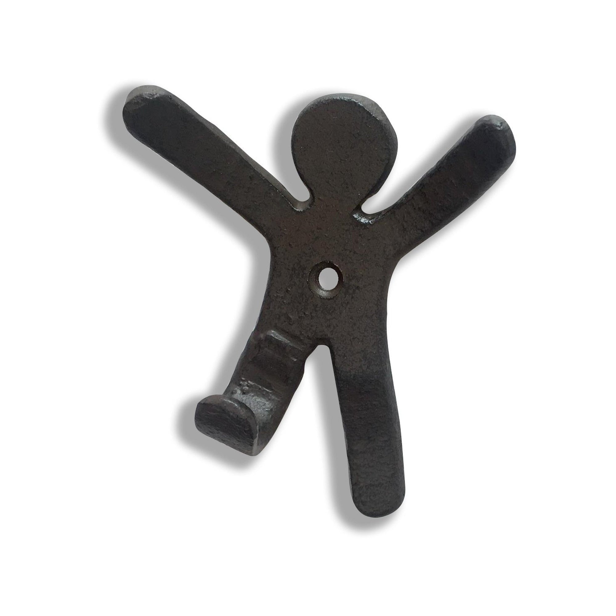 Flat Man Hook, Left, Cast Iron, Brown, Last Chance 
