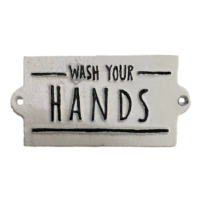 ~Wash Your Hands~, Cast Iron, Antique White 