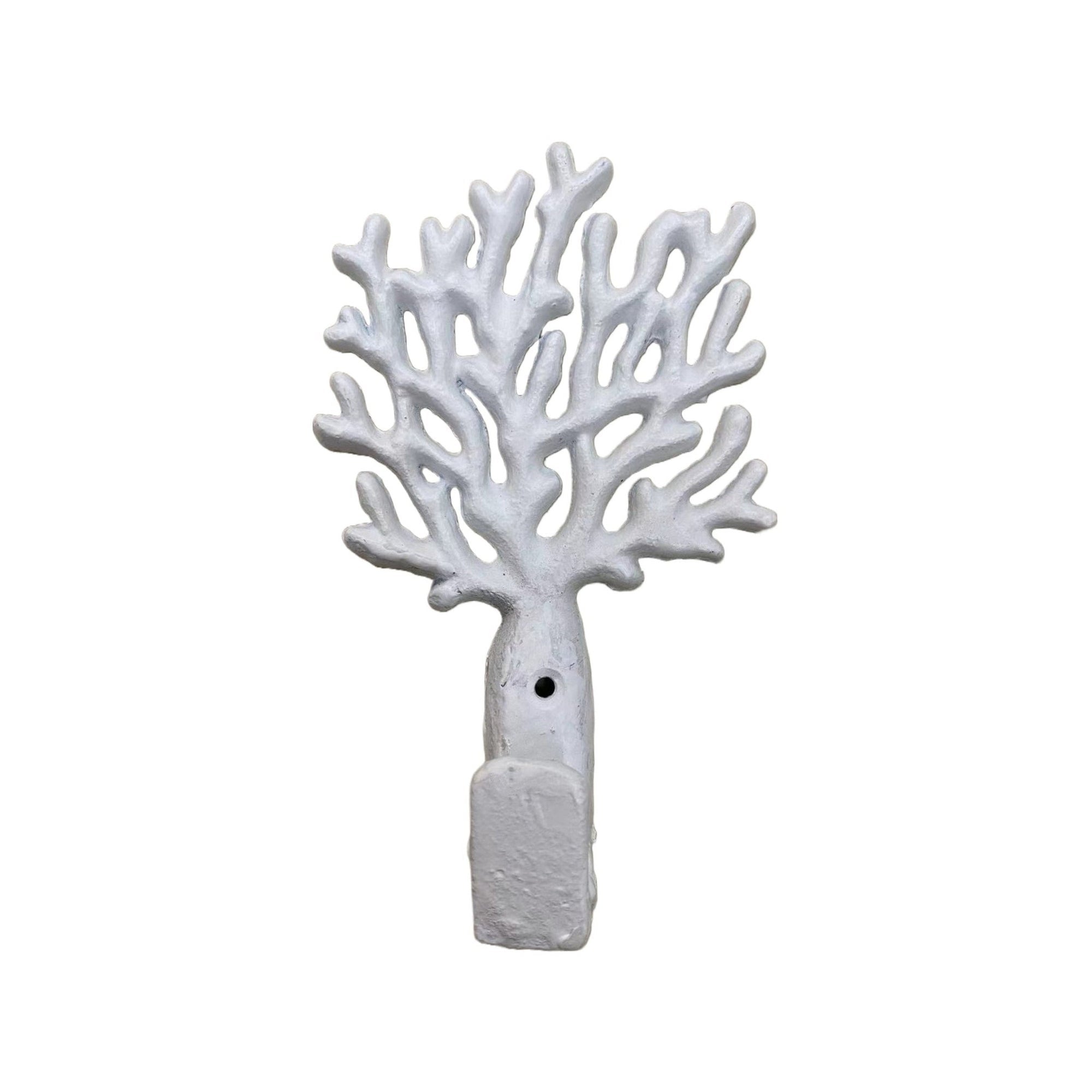 Distressed Coral Hook, Antique White 