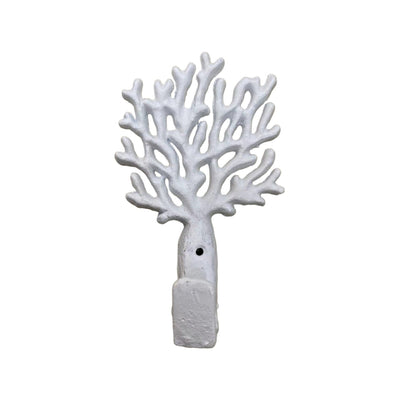 Distressed Coral Hook, Antique White 