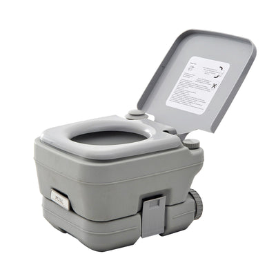 Outsunny Portable Camping Toilet with Flush, 2.6 Gallon (10L) Flushable Tank, Ideal for Outdoor, Boating, Road Trips 