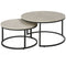 Homcom Nesting Coffee Table Set: Modern Set of 2 with Chipboard & Metal Base for Elegant Living Room