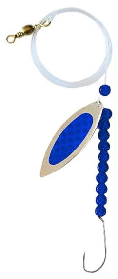 Transparent Blue Beads Willow Leaf Spinner – Dark Blue Demon Blade Lure 