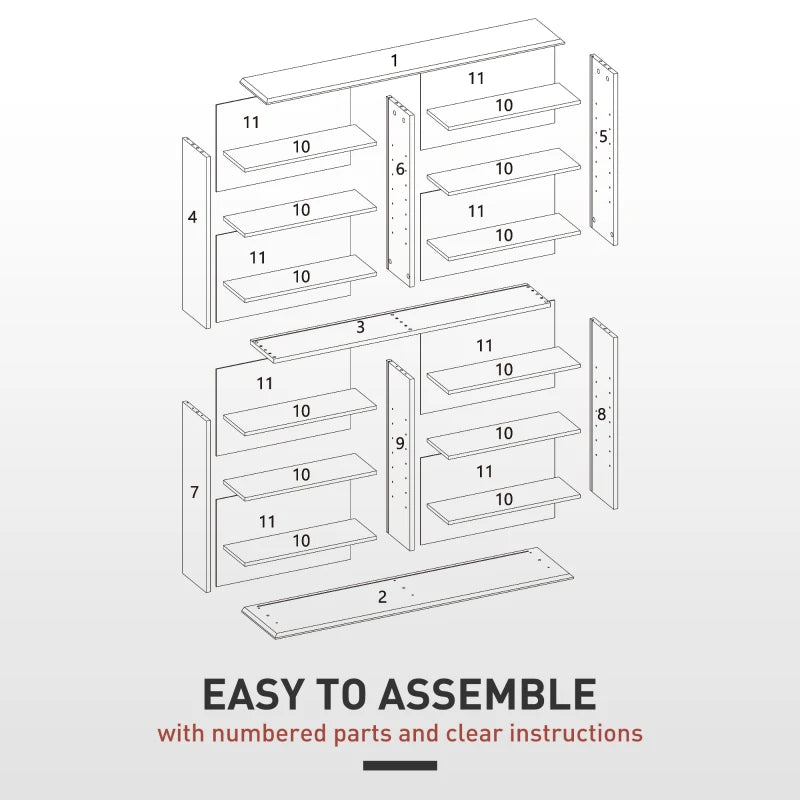 8-Tier DVD Shelf with 12 Adjustable Shelves, Double CD Shelf, Holds 720 CDs, 396 DVDs or 396 Blu-rays, Black