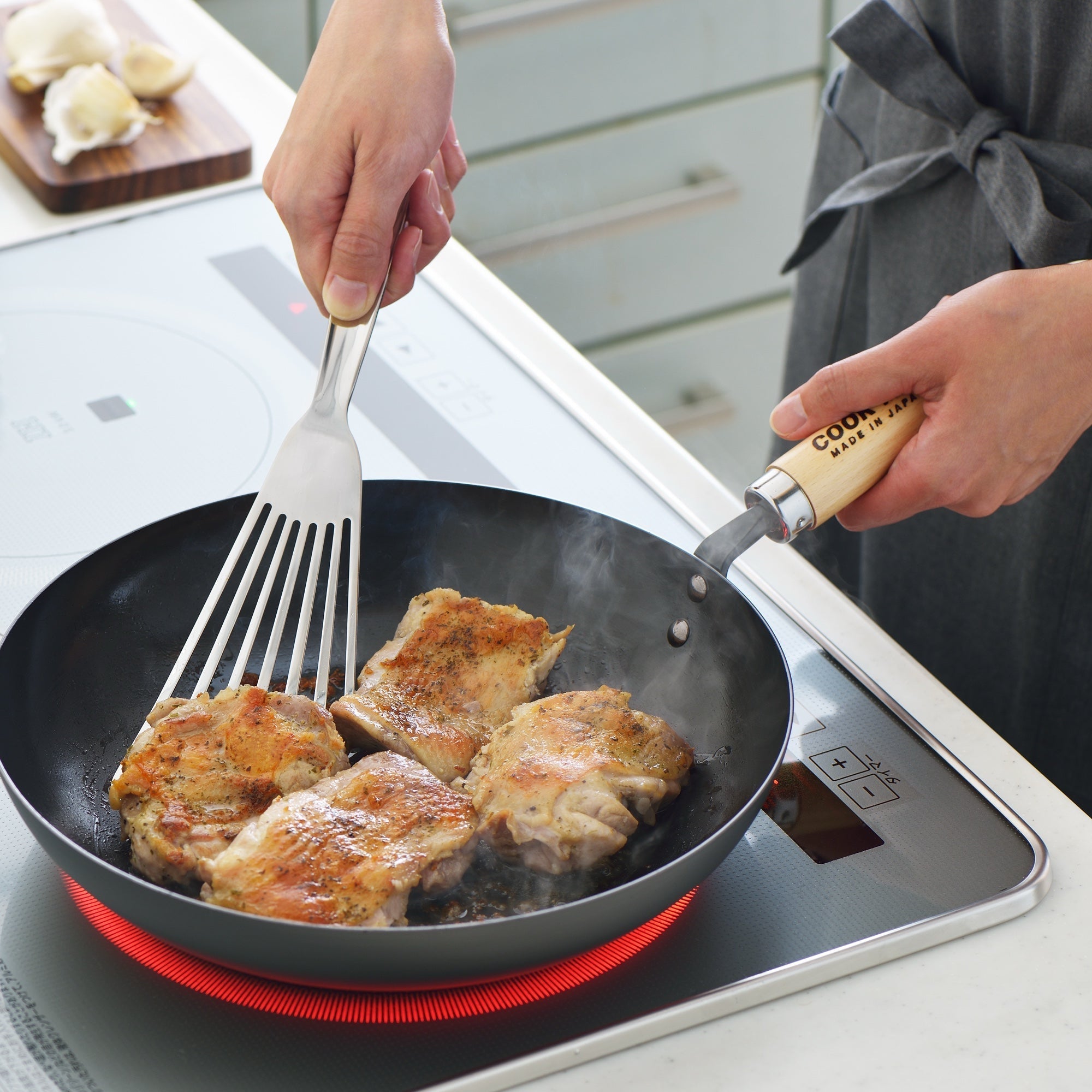 Yoshikawa Cook-Pal Ren Japanese Deep Fry Pan 24cm | Made in Japan 