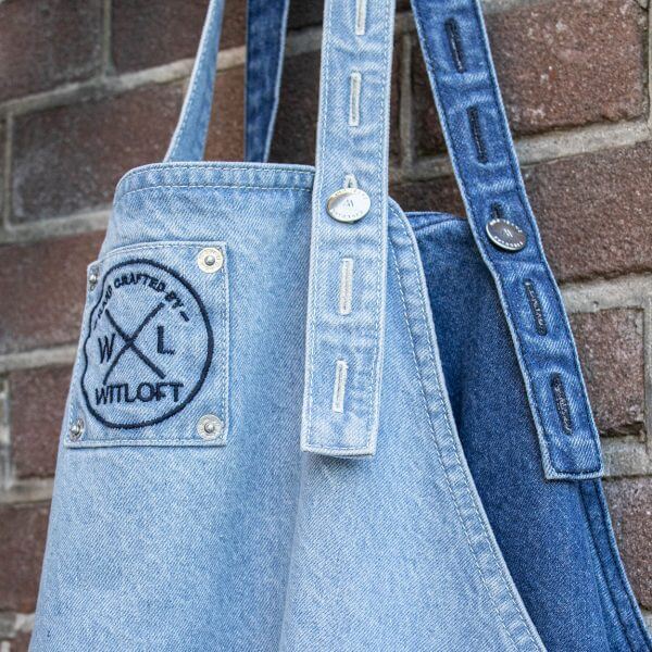 WITLOFT - Apron Denim Medium Long - Mid Blue 