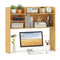 Desktop Bookshelf Countertop Storage Hutch with 6 Shelves-Beige