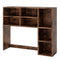 Desktop Bookshelf with 7 Open Cubbies and 3 Adjustable Shelves-Brown