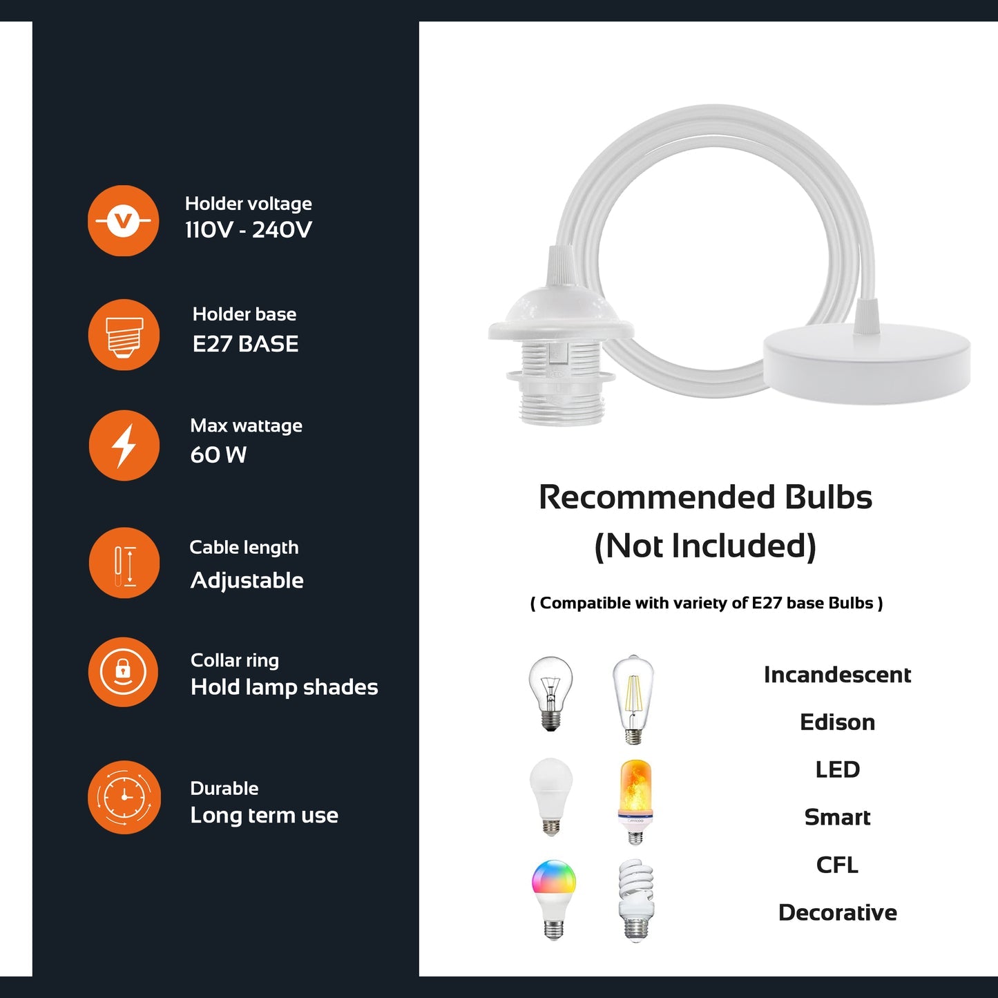 Industrial Umbrella Shaped Pendant Light Holder ~ 1555 