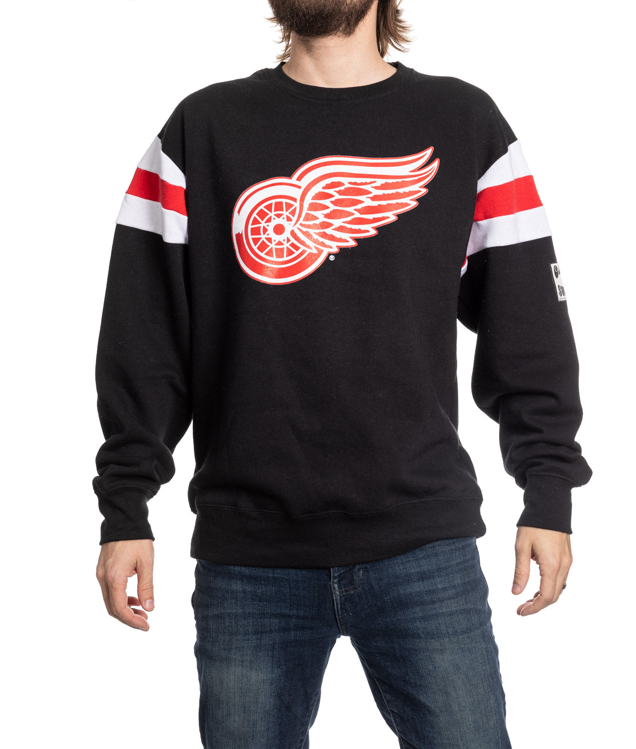 Detroit Red Wings Varsity Retro Style Crewneck Sweater 