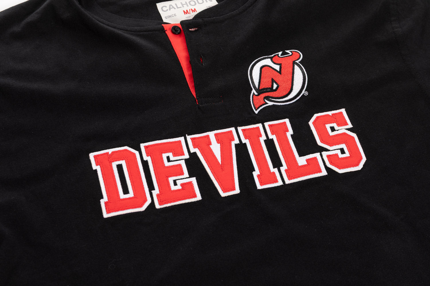 New Jersey Devils Long Sleeve Henley--Presale 