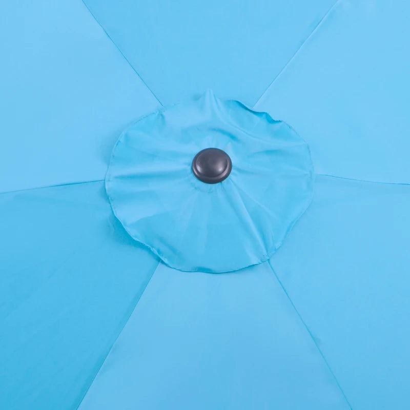 8.5' Round Aluminum Patio Umbrella Garden Parasol Market Sunshade Tilt Canopy w/ 6 Ribs, Crank Handle, Blue