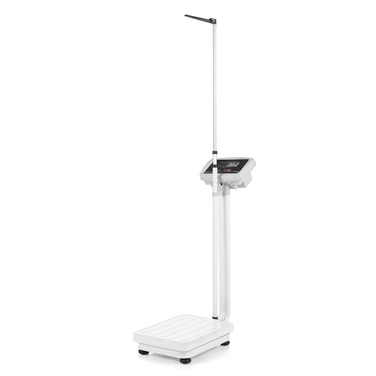 Digital Height & Weight Scale with Height Rod, 400 lb Capacity, LED Display & Rechargeable Battery