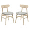 Dining Chair Set of 2 Fabric Upholstered Kitchen Armless Chairs-Natural