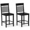 Dining Chair Set of 2 with Footrests and Solid Wood Frame-Black