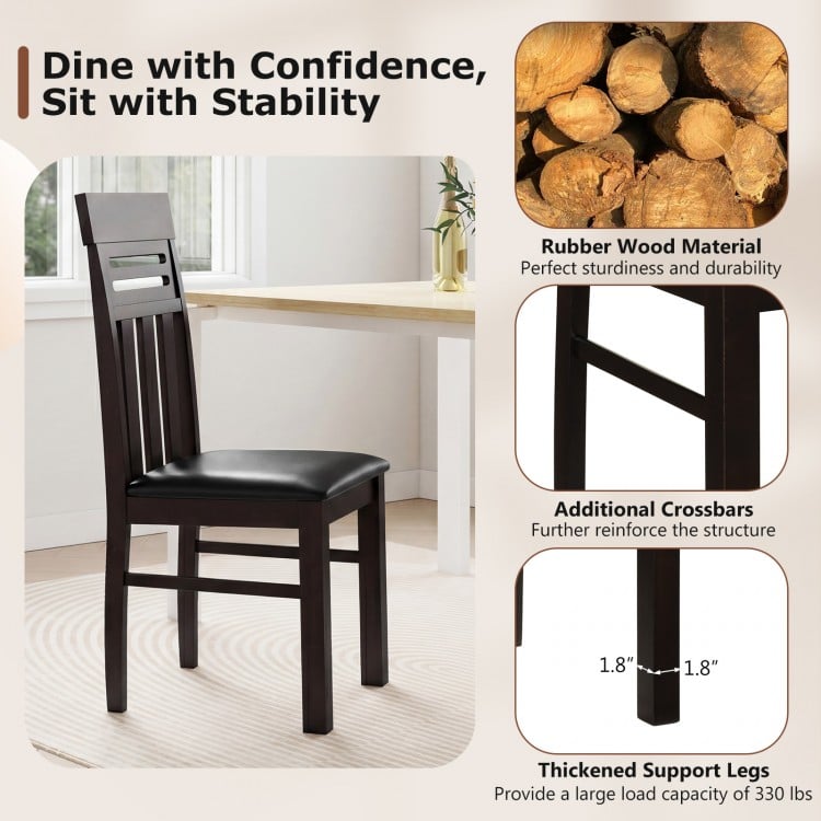 Dining Chairs High Back Dining Room Chairs Set of 2-Brown