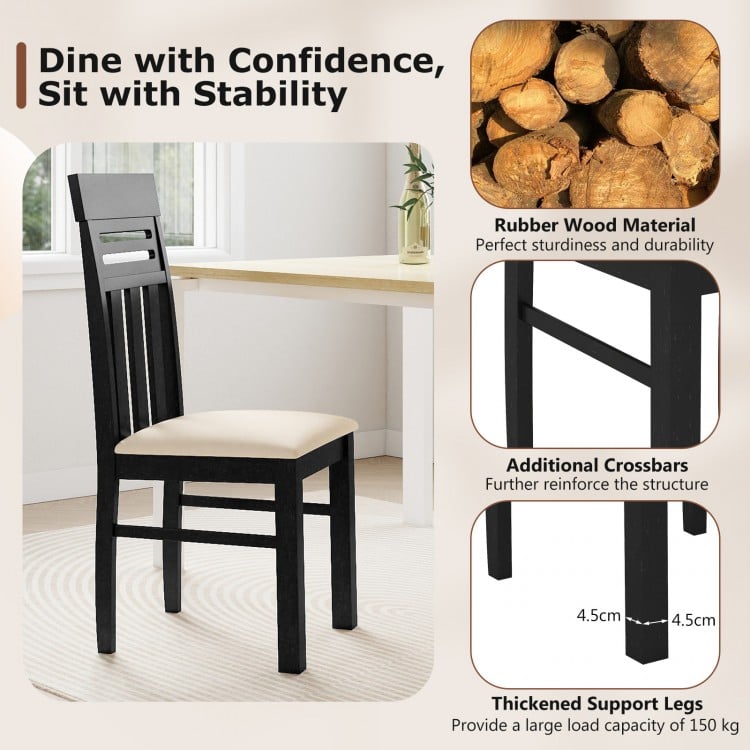 Dining Chairs High Back Dining Room Chairs Set of 2-Black