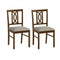 Dining Chairs Set of 2 Rubber Wood Dining Room Chairs with Hollowed Backrest-Walnut
