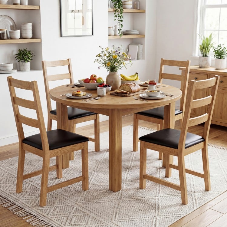 Dining Chairs Set of 2 Farmhouse Dining Room Chairs with Hollowed Backrest-Natural