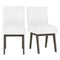 Dining Chairs Set of 2 Fabric Upholstered Kitchen Chairs with Padded Seatand Rubber Wood Legs-White+Grey