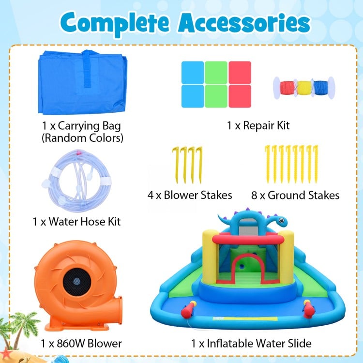 Dinosaur-themed Kids Inflatable Bounce House Inflatable Water Slide Park