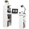 HOMCOM 6-Tier Compact Desk: Writing Table, Workstation & Bookshelf for Home Office Study in White