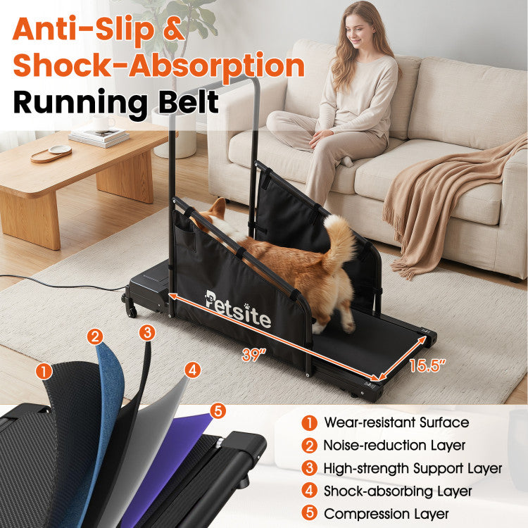Dog Treadmill with Remote Control, LCD Display & Adjustable Incline for Small & Medium Dogs