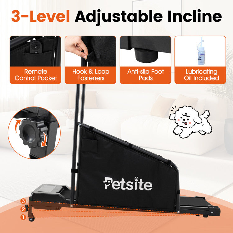 Dog Treadmill with Remote Control, LCD Display & Adjustable Incline for Small & Medium Dogs
