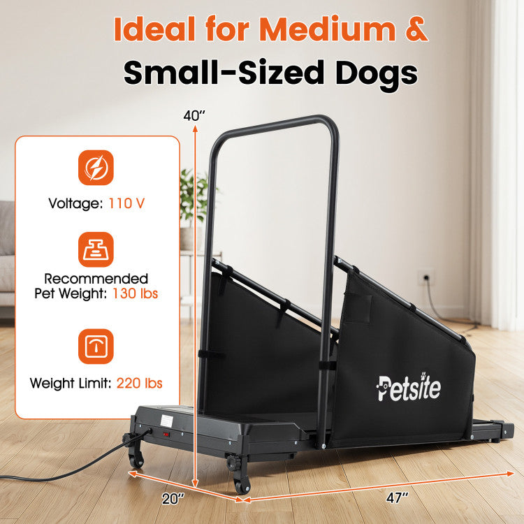 Dog Treadmill with Remote Control, LCD Display & Adjustable Incline for Small & Medium Dogs