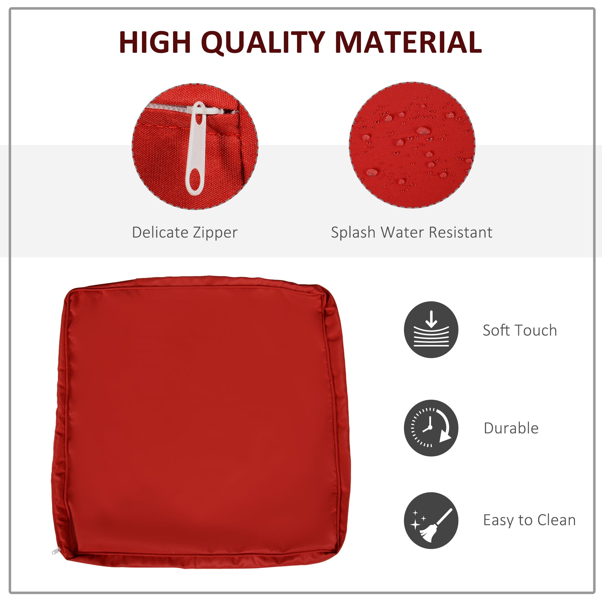 Outsunny Patio Rattan Sofa Set 14pc Outdoor Cushion Polyester Cover Replacement Set Red No Cushion 
