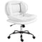 Criss Cross Chair, Swivel Wide Office Chair with Leathaire Upholstery, Tilting, No Arm, White
