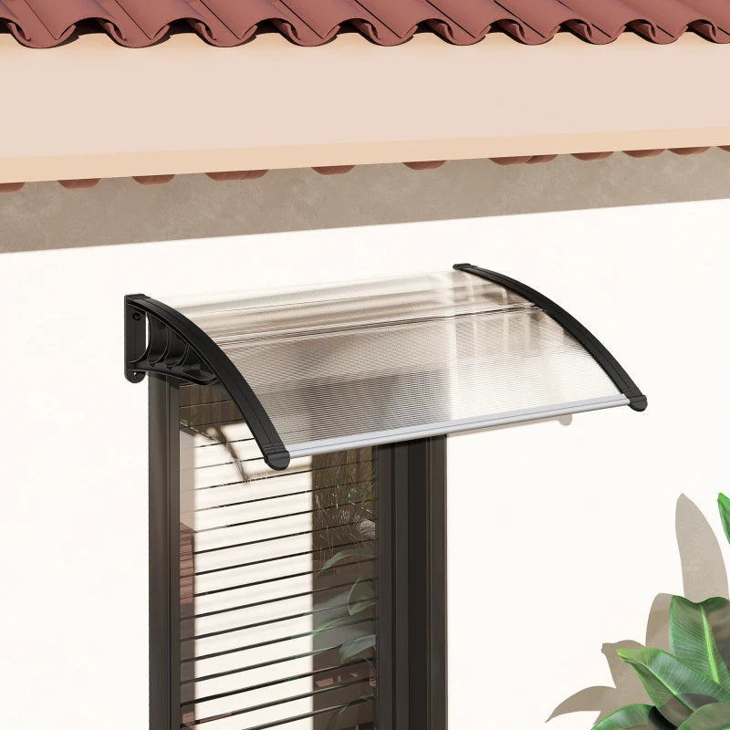 Window Awning Door Canopy, Polycarbonate Cover Patio Awnings, 30" x 50", White