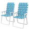 Outsunny Set of 2 Folding Patio Chairs, Classic Portable Chair Set, Outside Chairs with Armrests for Camping, Garden, Pool, Beach, Backyard, Blue