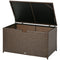 Outsunny 113 Gallon Outdoor Storage Box, Rattan Deck Box for Indoor, Patio Furniture Cushions, Pool Toys, Garden Tools, Brown