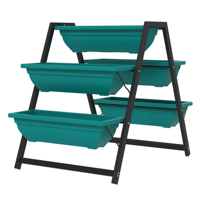Outsunny 3-Tier Vertical Garden Planter Outdoor Plant Stand with 5 Boxes for Vegetables Flowers Grow Container 