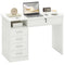 Home Office Desk with Storage, Computer Desk with Lockable Drawer and Open Compartment, White