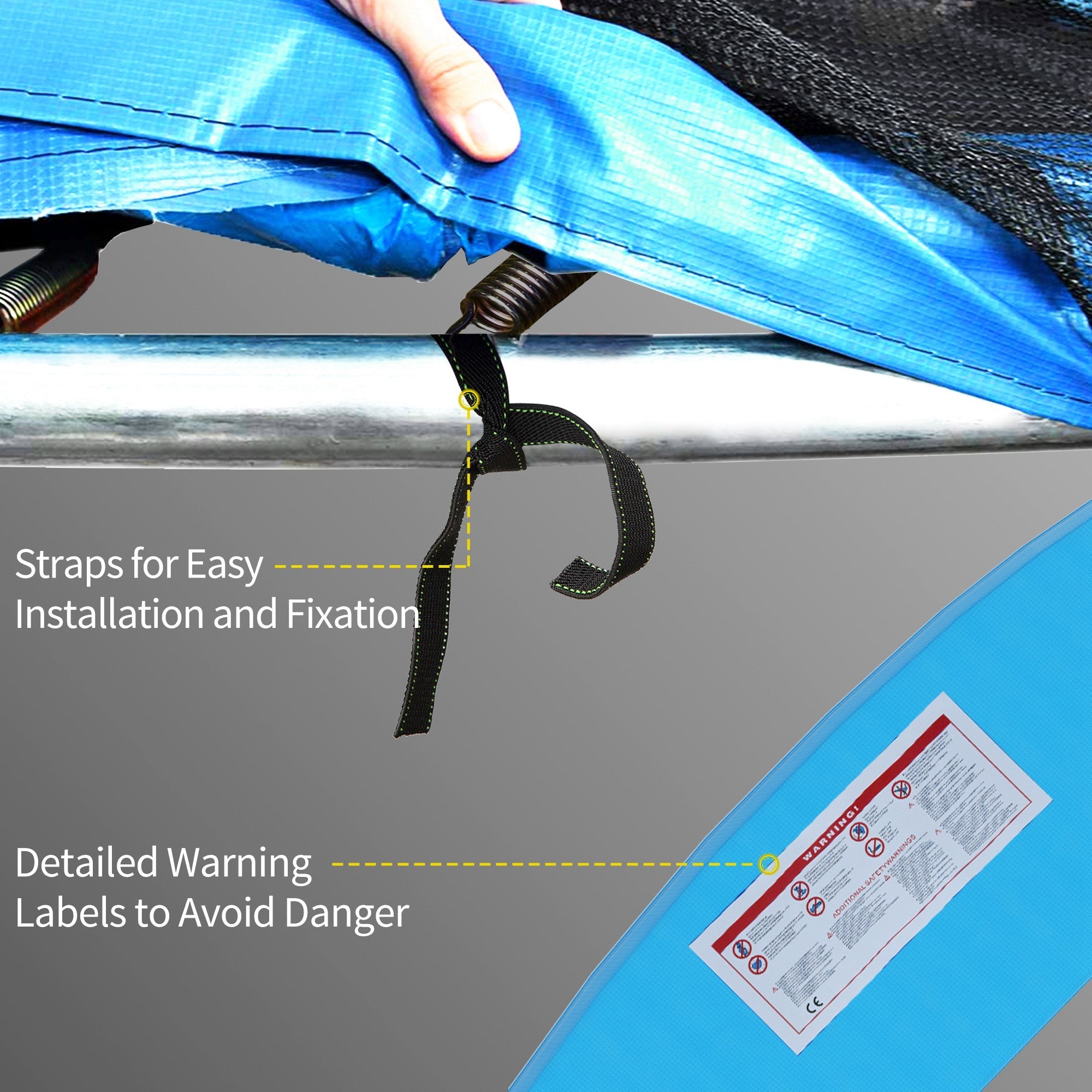 Soozier 12ft Trampoline Replacement Pad Trampoline Spring Cover EPE Foam Light Blue 