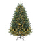 HOMCOM 6ft Prelit Christmas Tree, Colorado Blue Spruce, Easy Plug, Hinged Xmas Tree with Warm White & Multi-Color LED Lights